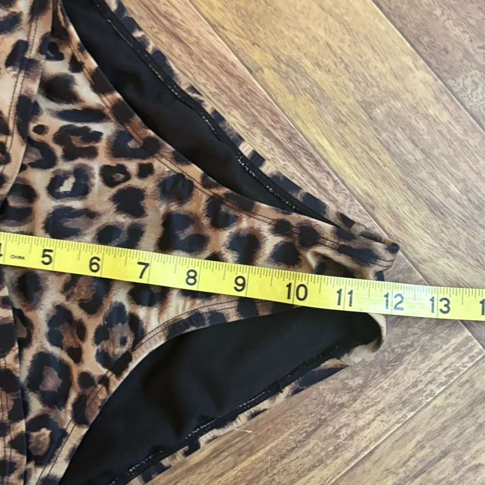White House Black Market Leopard Print Bikini Brown and Black Womens Small